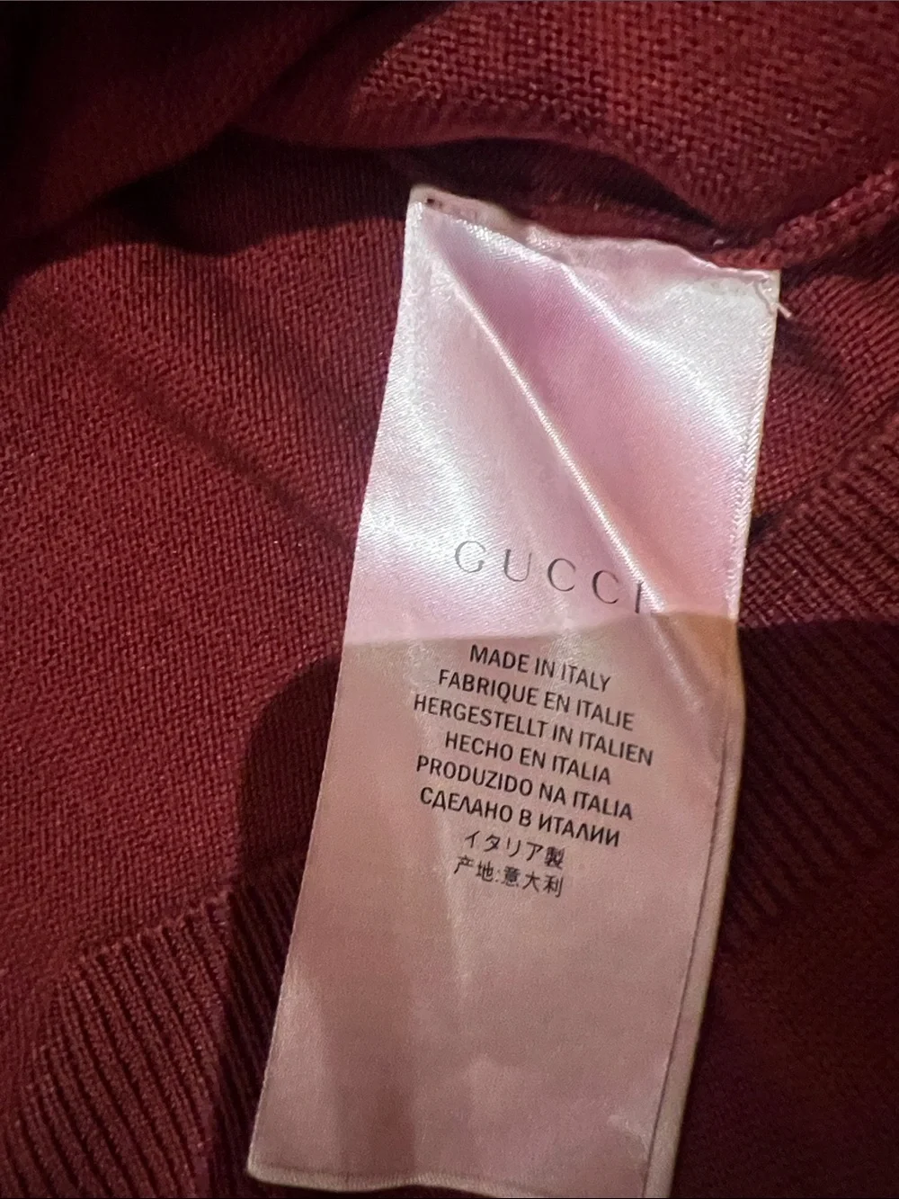 Gucci Men's Crewneck Sweater in Deep Burgundy